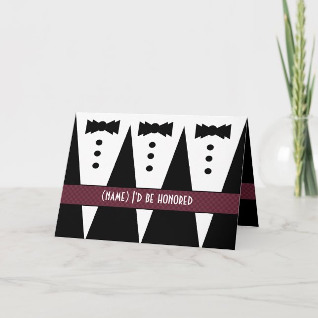 Template for GROOMSMEN Invitation - 3 Tuxedos (Front)