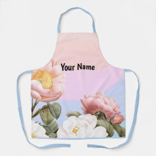 Template for pretty pastel roses, customizable apron