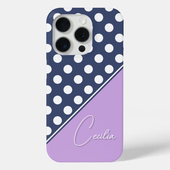 Template For Your Name Beautiful Colours Polka Dot Case-Mate iPhone Case (Back)