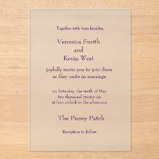 Template Frosted Acrylic Invitation