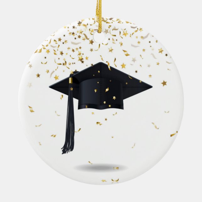 template,gradute,graduation,customizable,chic, ceramic ornament (Back)