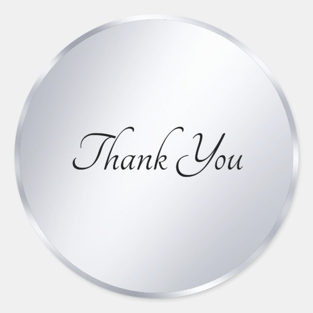 Template Handwriting Modern Thank You Text Classic Round Sticker (Front)