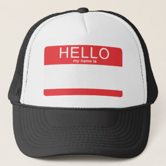 Template Hello My Name Is Trucker Hat