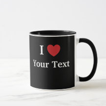Template I Love / Loves Me Mug - Black - Add text