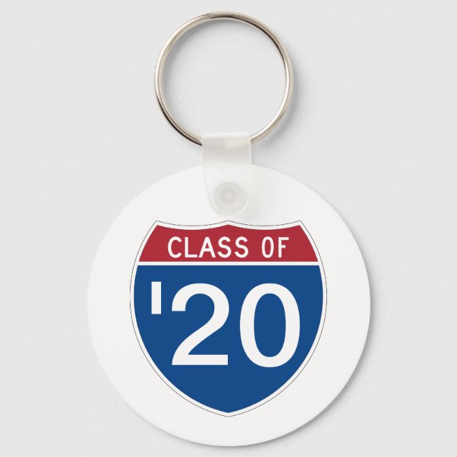 Template INTERSTATE sign  Class of 20XX Keychain (Front)