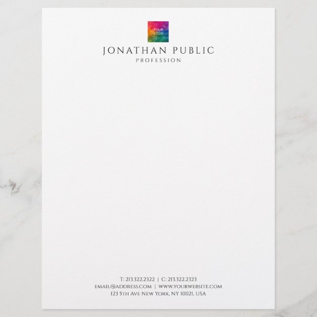 Template Letterhead Custom Company Logo Modern (Front)