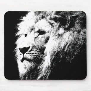 Template Lion Head Pop Art Picture The King Trendy Mouse Pad