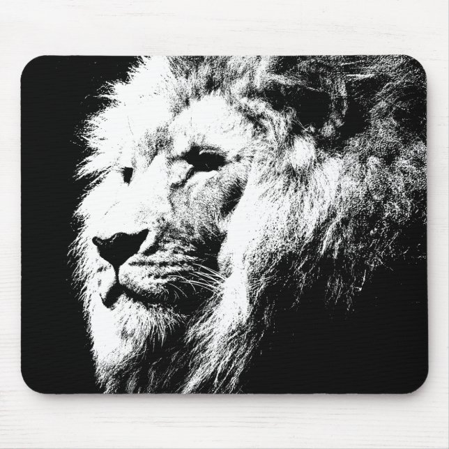 Template Lion Head Pop Art Picture The King Trendy Mouse Pad (Front)