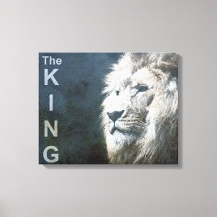 Template Lion Nature Animal Photo The King Canvas Print