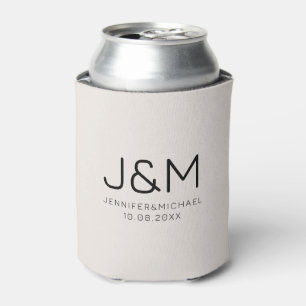 Template Modern Custom Trendy Monogram Stylish Can Cooler