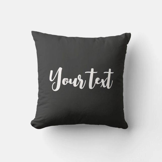 Template Modern Elegant Handwritten Script Text Throw Pillow (Front)