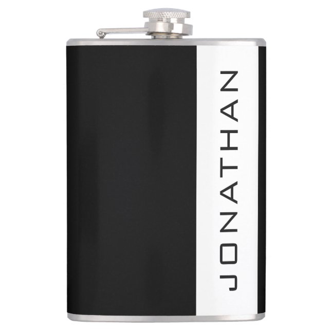 Template Modern Elegant Simple Your Name or Text Hip Flask (Front)