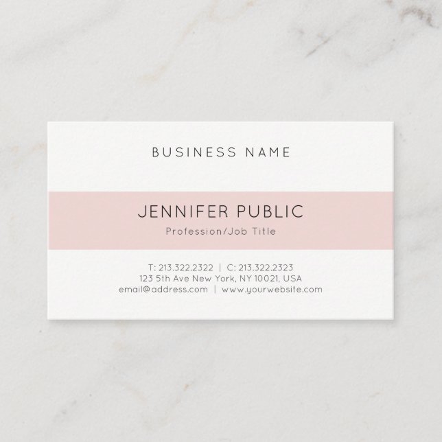 Template Modern Minimal Elegant Sleek Professional Business Card (Front)