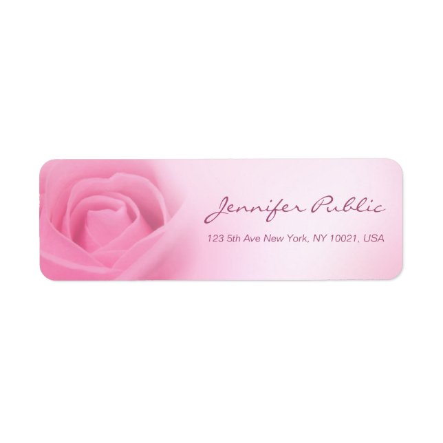 Template Modern Pink Rose Handwriting Script (Front)