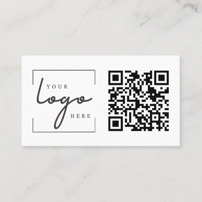 Template Modern QR Code Business Logo Simple  Business Card (Front)