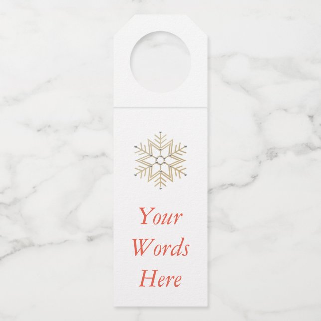 Template NonFilled Bottle Hanger Tags Snowflakes (Front)