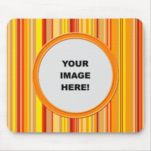 Template, Orange Stripes Border Mouse Pad