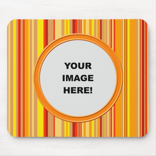 Template, Orange Stripes Border Mouse Pad (Front)