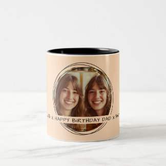 Template Photo Message Keepsake Dad Peach C108 Two-Tone Coffee Mug