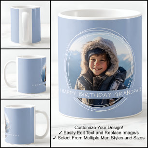 Template Photo Message Keepsake Grandpa Blue C410 Coffee Mug