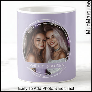 Template Photo Message Keepsake Sixteen Lilac C123 Coffee Mug