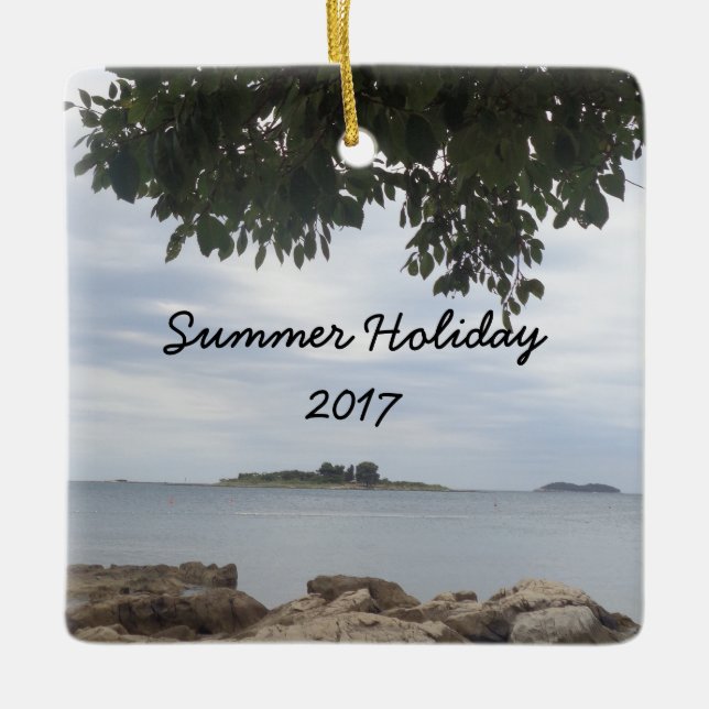 Template Photo Rectangle Camera Ceramic Ornament (Front)