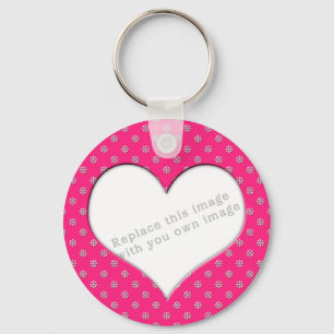 Template "Pink with Flowers" Keychain