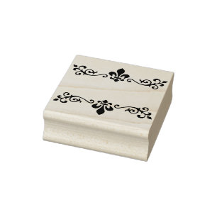 template put your name decorative flowers border rubber stamp