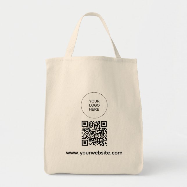 Template QR Code Upload Your Logo Website Address Tote Bag (Front)