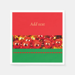 Template, Red and Green Christmas Napkin