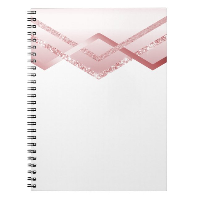 TEMPLATE Rosegold Glitter Foil Look Notebook (Front)