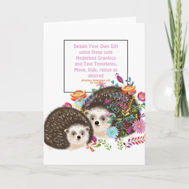 Template Set - Hedgehog Kawaii - Design Own Cute P (Front)