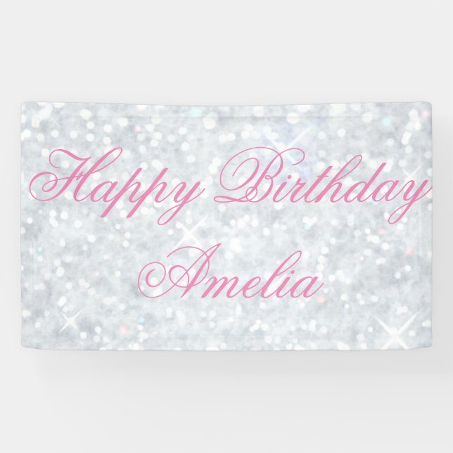 template,silver,glitter,glam,faux,happy holidays,w banner (Horizontal)