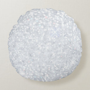 template,silver,glitter,glam,faux,happy holidays,w round pillow