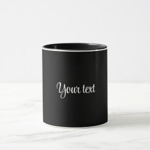 TEMPLATE - Solid black with white script Mug