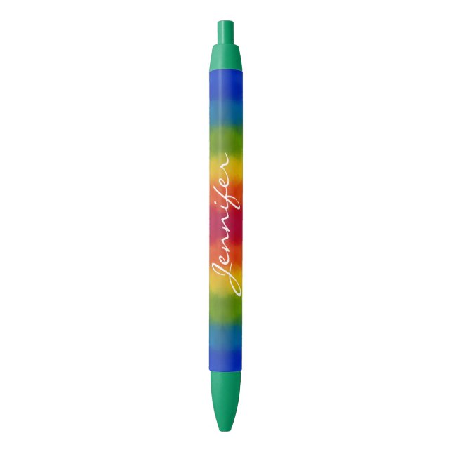 Template Trendy Colourful Custom Handwriting Blue Ink Pen (Front Vertical)