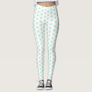 Template Trendy Modern Elegant Mint Green White Leggings