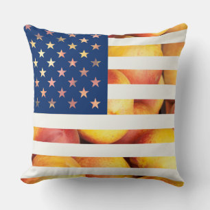 Template United States of America Nectarine Flag Throw Pillow