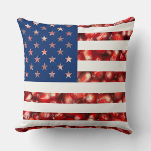 Template United States of America USA Pomegranate Throw Pillow