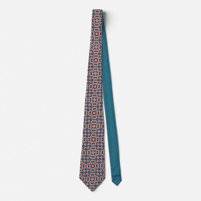 Template Warm Dark Red and Blue Casual Pattern Tie (Front)