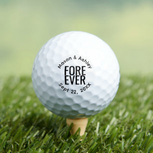 Template Wedding Favour Fore Ever Cute Classy Golf Balls
