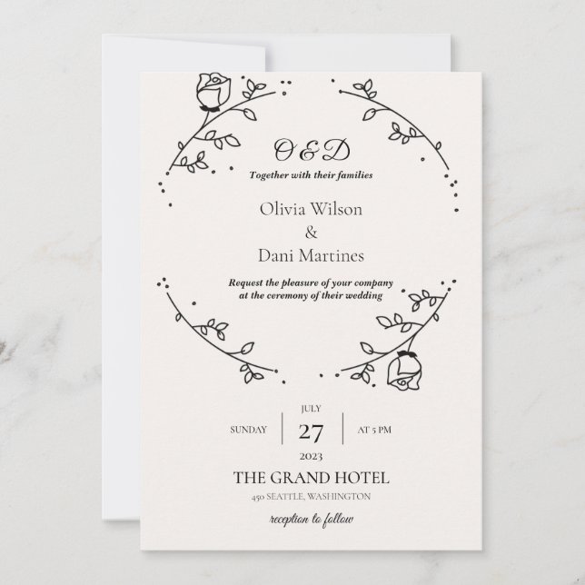 TEMPLATE WEDDING INVITATIONS ONLINE rosary (Front)