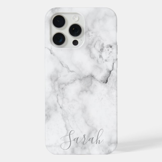 Template White Marble Pattern iPhone Case (Back)
