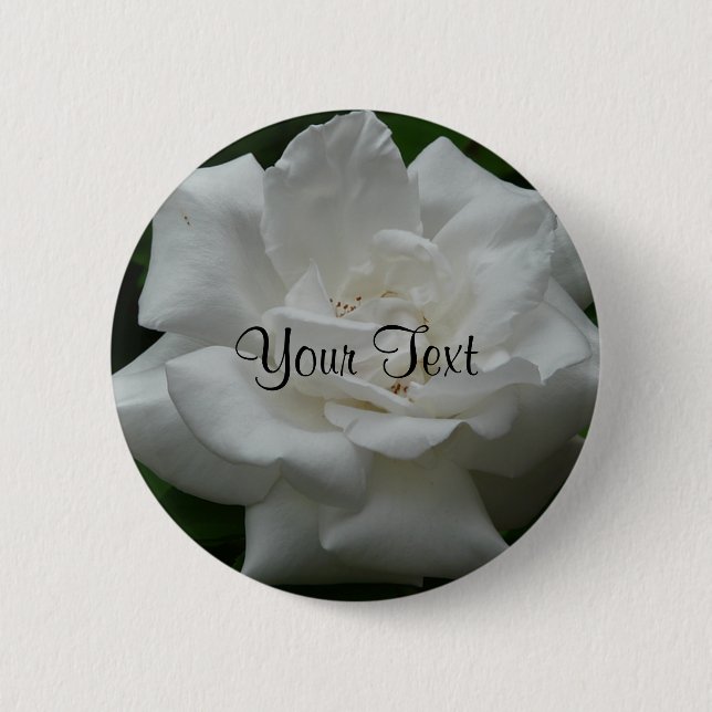 Template White Rose 2 Inch Round Button (Front)