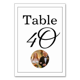 Template with Custom Picture Editable Wedding Table Number