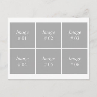 template with six square images postcard