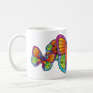 Templated Butterfly & Flower Design COFFEE MUG