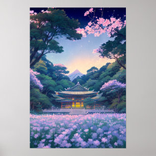 Temple at the Edge of the Forest Poster