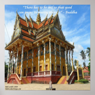 Temple bouddhiste cambodgien & Affiche de citation
