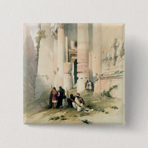 Temple called El Khasne, Petra, March 7th 1839, pl 2 Inch Square Button